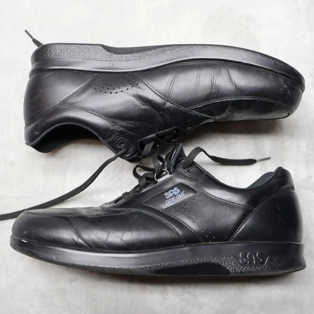 SAS Time Out Mens 14.5 Walking Shoes Black Leather Lace Up Comfort F6957693 USA